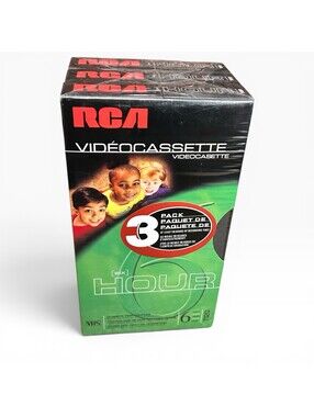 RCA Vintage Blank VHS T120 6 Hour Video Cassette Tapes 3 Pack New Sealed